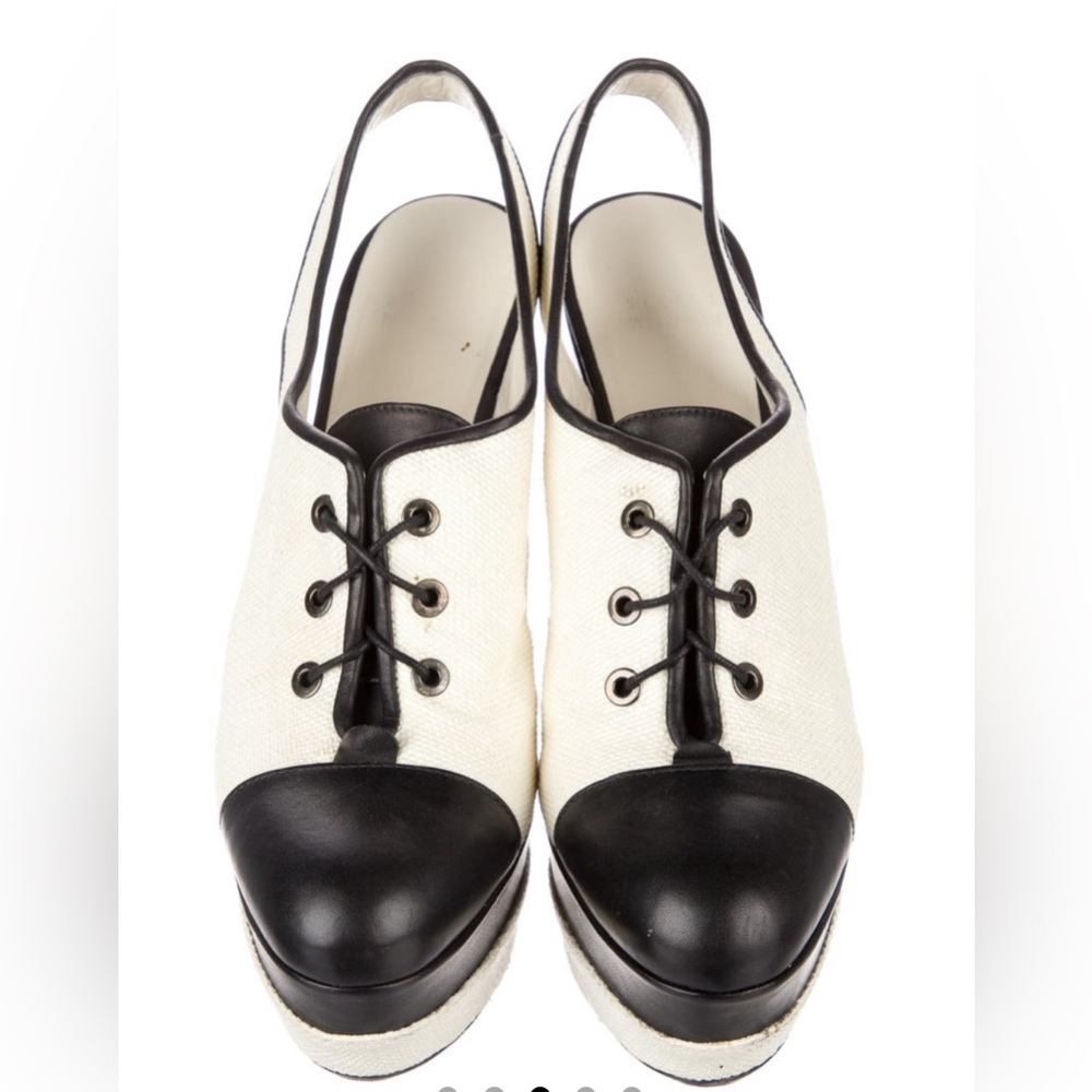 Stuart Weitzman Slingback Wedges With Mesh Accents - image 3